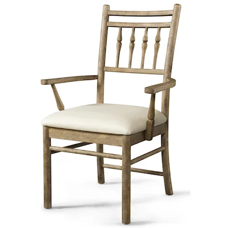 Dining Room Arm Chair with Upholstered Seat